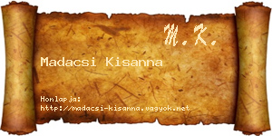Madacsi Kisanna névjegykártya